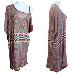 M MISSONI 2-Way Swim Coverup Dress w/Slip 42/6 Crochet Knit Art To Wear Chevron